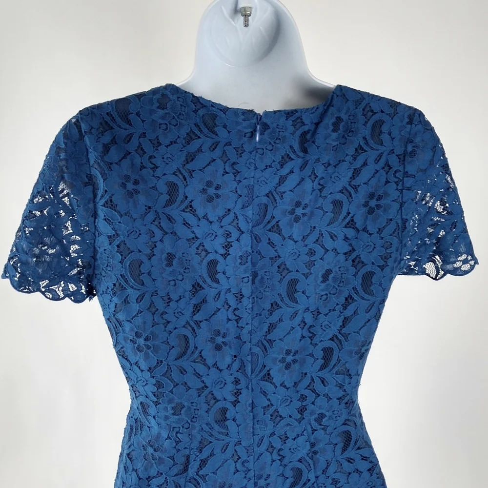 J. Crew blue lace overlay dress